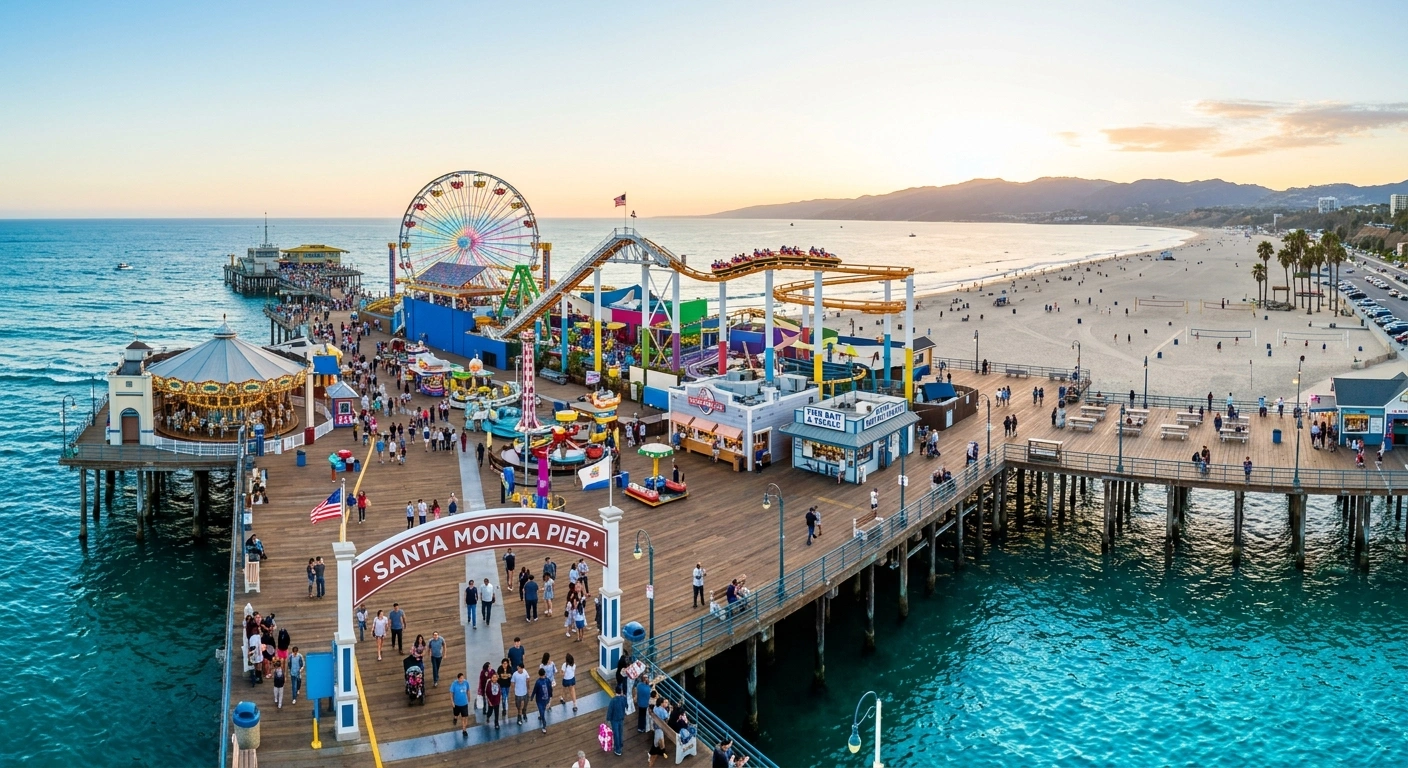 Santai di Santa Monica Pier Ikon Pantai yang Selalu Hidup