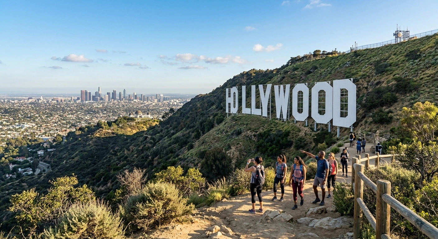 Mendekat ke Hollywood Sign Simbol Legendaris Dunia Hiburan
